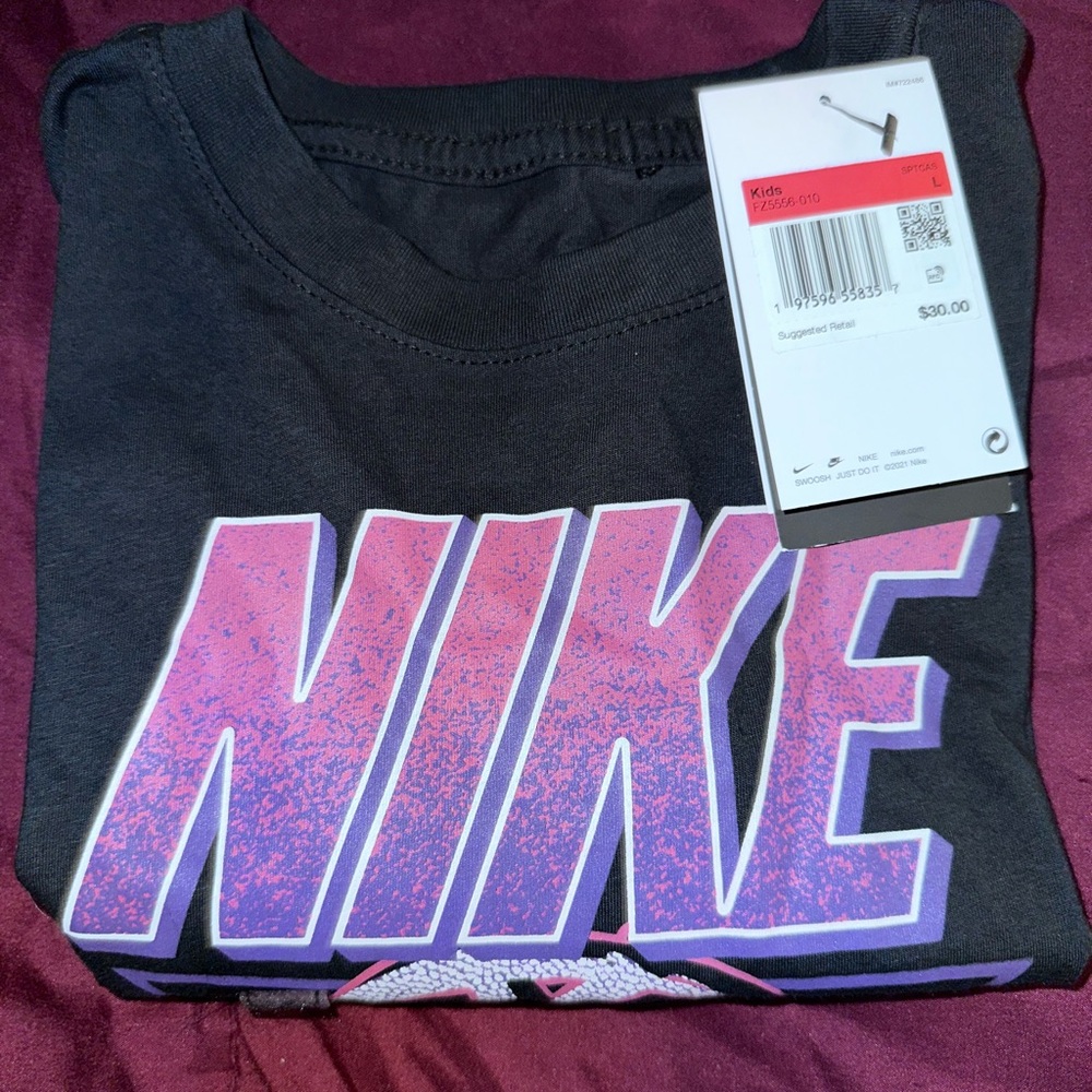 Nike Black Tee with Pink Accents